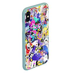 Чехол iPhone XS Max матовый UNDERTALE PATTERN HEROES, ВСЕ ГЕРОИ ИГРЫ, цвет: 3D-мятный — фото 2