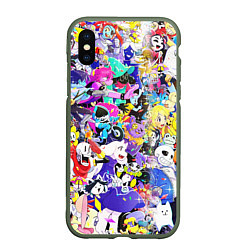 Чехол iPhone XS Max матовый UNDERTALE PATTERN HEROES, ВСЕ ГЕРОИ ИГРЫ