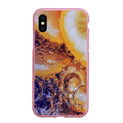 Чехол iPhone XS Max матовый Макро-Апельсинка, цвет: 3D-розовый