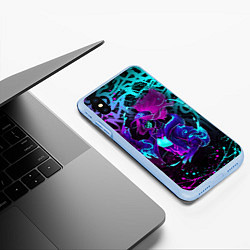 Чехол iPhone XS Max матовый KDA NEON GRAFFITI LEAGUE OF LEGENDS, цвет: 3D-голубой — фото 2