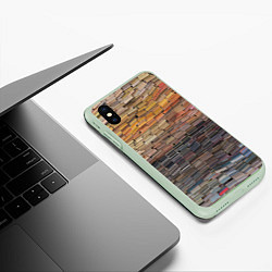 Чехол iPhone XS Max матовый Книжные кирпичики знаний, цвет: 3D-салатовый — фото 2