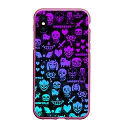 Чехол iPhone XS Max матовый UNDERTALE NEON PATTERN УЗОР