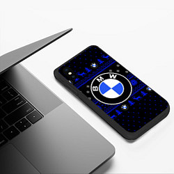 Чехол iPhone XS Max матовый НОВОГОДНИЙ СВИТЕР БМВ ЧЕРНО СИНИЙ, цвет: 3D-черный — фото 2