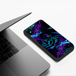 Чехол iPhone XS Max матовый SONIC NEON СОНИК НЕОН, цвет: 3D-черный — фото 2