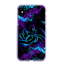 Чехол iPhone XS Max матовый SONIC NEON СОНИК НЕОН, цвет: 3D-светло-сиреневый