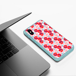 Чехол iPhone XS Max матовый Любовь гендерные символы, цвет: 3D-мятный — фото 2