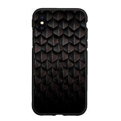 Чехол iPhone XS Max матовый Чешуя Дракона black edition