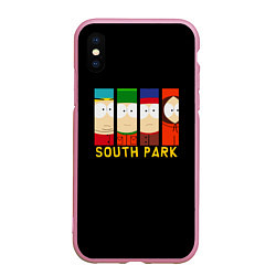 Чехол iPhone XS Max матовый South Park - Южный парк главные герои, цвет: 3D-розовый