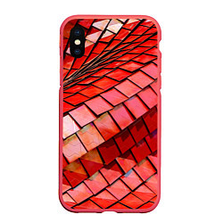 Чехол iPhone XS Max матовый Красная спартаковская чешуя