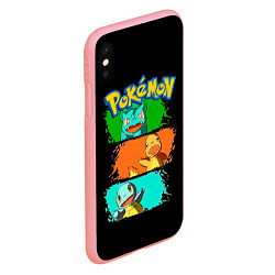 Чехол iPhone XS Max матовый Стартовые покемоны - Pokemon, цвет: 3D-баблгам — фото 2