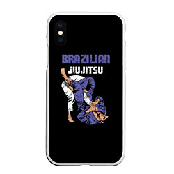 Чехол iPhone XS Max матовый BRAZILIAN JIU JITSU - BJJ