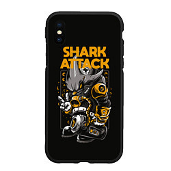 Чехол iPhone XS Max матовый Shark blast, цвет: 3D-черный