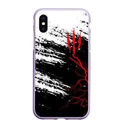 Чехол iPhone XS Max матовый The Witcher - Когти, цвет: 3D-светло-сиреневый