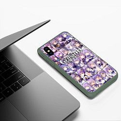 Чехол iPhone XS Max матовый Genshin Impact Keqing Гениш Импакт Кецин, цвет: 3D-темно-зеленый — фото 2