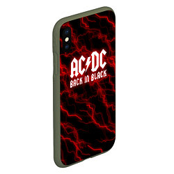 Чехол iPhone XS Max матовый ACDC Разряды молнии, цвет: 3D-темно-зеленый — фото 2