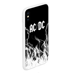 Чехол iPhone XS Max матовый ACDC Fire, цвет: 3D-белый — фото 2