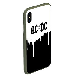 Чехол iPhone XS Max матовый ACDC подтёки, цвет: 3D-темно-зеленый — фото 2