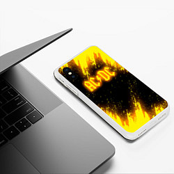 Чехол iPhone XS Max матовый ACDC - Neon, цвет: 3D-белый — фото 2