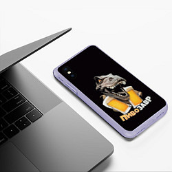 Чехол iPhone XS Max матовый Пивозавр 1, цвет: 3D-светло-сиреневый — фото 2