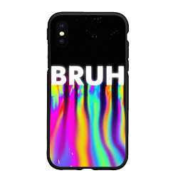 Чехол iPhone XS Max матовый BRUH Братан, цвет: 3D-черный
