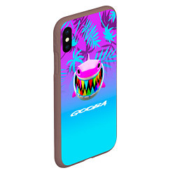 Чехол iPhone XS Max матовый 6IX9INE ТРОПИЧЕСКИЕ ЛИСТЬЯ, цвет: 3D-коричневый — фото 2