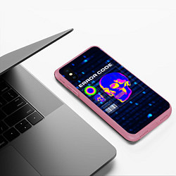 Чехол iPhone XS Max матовый Error code: Hacker Хакер программист, цвет: 3D-малиновый — фото 2