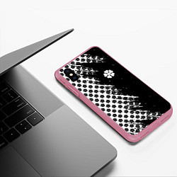 Чехол iPhone XS Max матовый Манга чёрный клевер, цвет: 3D-малиновый — фото 2