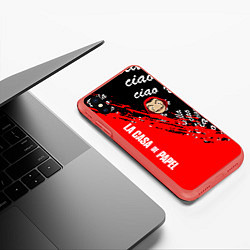 Чехол iPhone XS Max матовый La Casa de Papel bum bum ciao, цвет: 3D-красный — фото 2