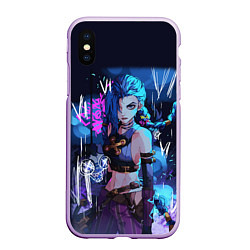 Чехол iPhone XS Max матовый Аркейн - League Of Legends Джинкс