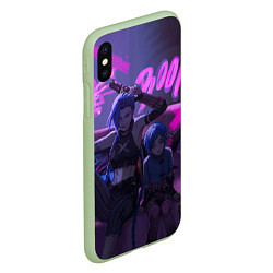 Чехол iPhone XS Max матовый Джинкс Паудер - Jinx Powder, цвет: 3D-салатовый — фото 2