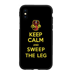 Чехол iPhone XS Max матовый Keep calm and sweep the leg, цвет: 3D-черный