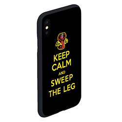 Чехол iPhone XS Max матовый Keep calm and sweep the leg, цвет: 3D-черный — фото 2