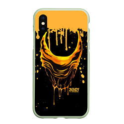 Чехол iPhone XS Max матовый Bendy and the Ink Machine Бэнди чудовище, цвет: 3D-салатовый