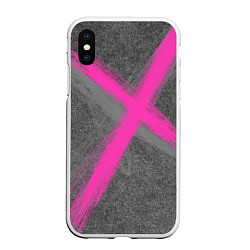 Чехол iPhone XS Max матовый Коллекция Get inspired! Pink cross Абстракция Fl-4, цвет: 3D-белый