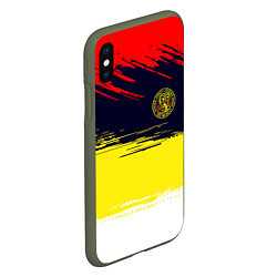 Чехол iPhone XS Max матовый Кобра кай Cobra Kai спина, цвет: 3D-темно-зеленый — фото 2