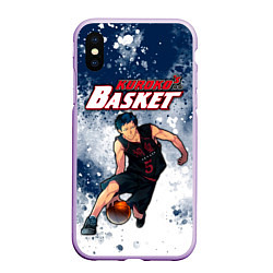 Чехол iPhone XS Max матовый Kuroko no Basuke, Aomine Daiki Дайки Аомине, цвет: 3D-сиреневый