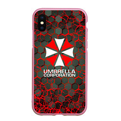 Чехол iPhone XS Max матовый Umbrella Corporation соты