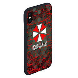 Чехол iPhone XS Max матовый Umbrella Corporation соты, цвет: 3D-черный — фото 2