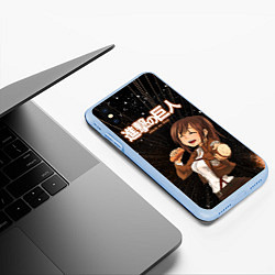 Чехол iPhone XS Max матовый Саша Атака Титанов в Моменте, цвет: 3D-голубой — фото 2