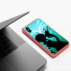 Чехол iPhone XS Max матовый СЯО ГЕНШИН XIAO, цвет: 3D-красный — фото 2