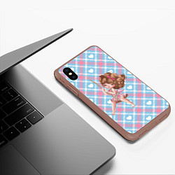 Чехол iPhone XS Max матовый Девочка на тарзанке, цвет: 3D-коричневый — фото 2