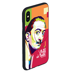 Чехол iPhone XS Max матовый Salvador Dali - i am just not normal, цвет: 3D-черный — фото 2