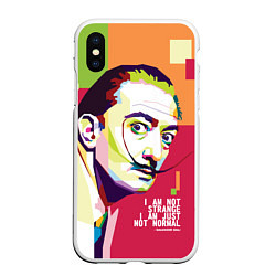 Чехол iPhone XS Max матовый Salvador Dali - i am just not normal, цвет: 3D-белый