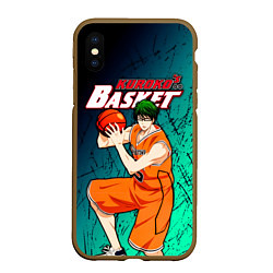 Чехол iPhone XS Max матовый Kuroko no Basuke, Midorima Shintaro Шинтаро Мидори, цвет: 3D-коричневый