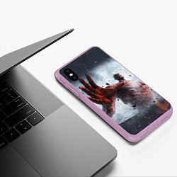 Чехол iPhone XS Max матовый Titan Attack on Titan, цвет: 3D-сиреневый — фото 2