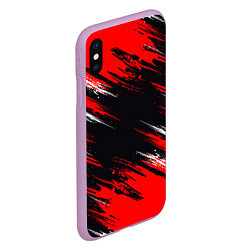 Чехол iPhone XS Max матовый БЕЛО-КРАСНАЯ КРАСКА, цвет: 3D-сиреневый — фото 2