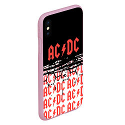 Чехол iPhone XS Max матовый ACDC переменный ток, цвет: 3D-розовый — фото 2