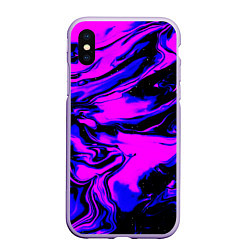 Чехол iPhone XS Max матовый НЕОНОВЫЕ РАЗВОДЫ КРАСОК