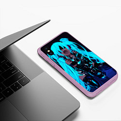 Чехол iPhone XS Max матовый Мику Хатсуне Ахегао, цвет: 3D-сиреневый — фото 2