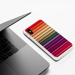 Чехол iPhone XS Max матовый CUBER RAINBOW, цвет: 3D-белый — фото 2